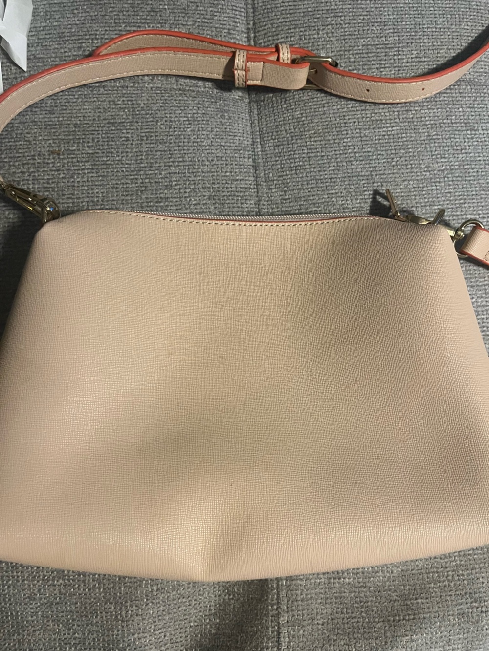 Women's Crossbody Bag in Light Beige with Contrast Trim